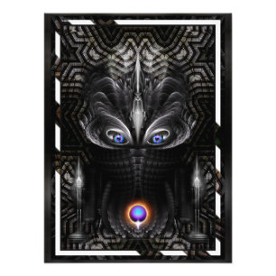 Impression Photo Sculpture de guerrier foncé Art fractal