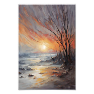 Impression Photo Serene Winter Sunset - Nature Paysage Art