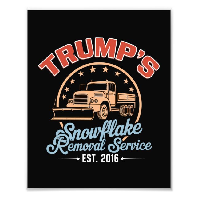 Impression Photo Service de suppression des flocs de neige de Trump (Devant)