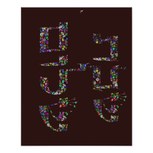 Impression Photo Shabbat shalom fait avec des pierres précieuses de