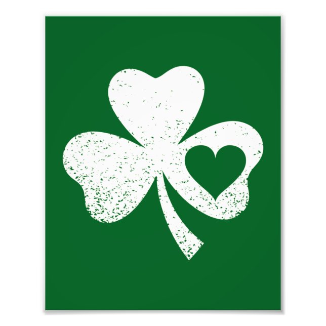 Impression Photo Shamrock de coeur de Green Jour de la Saint Patric (Devant)