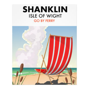 Impression Photo Shanklin Beach est l'île de l'affiche de voyage po