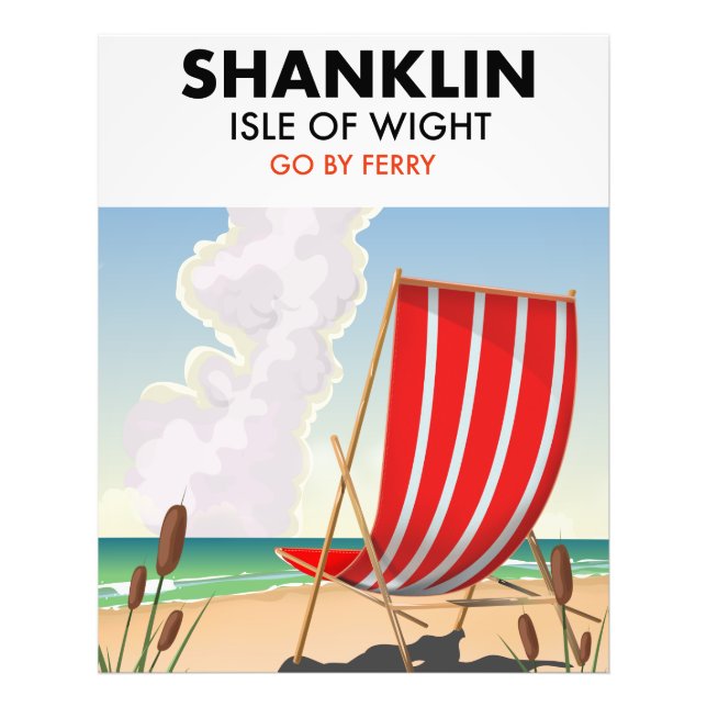 Impression Photo Shanklin Beach est l'île de l'affiche de voyage po (Devant)