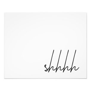 Impression Photo "Shhh" art de mur d'impression d'affiche de 12x16"