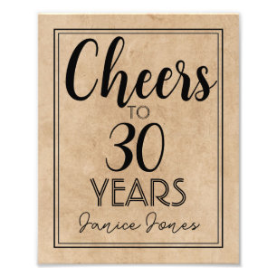 Impression Photo signe de fête du 30e anniversaire