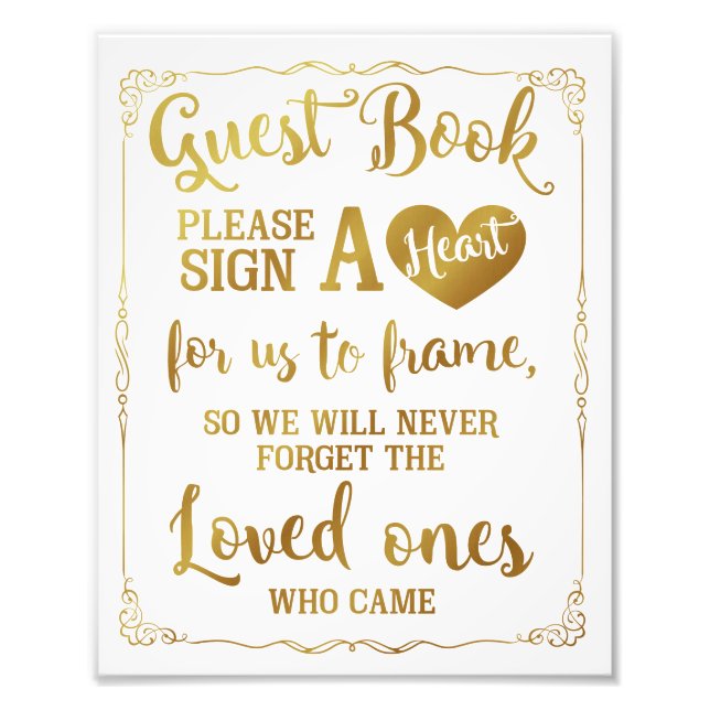 Impression Photo signer un livre d'or mariage signe or (Devant)