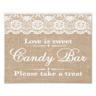 Impression Photo Signes mariages - Burlap & Lace - Barre de bonbons