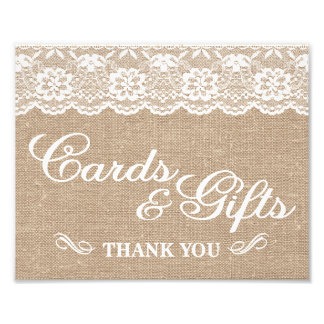 Impression Photo Signes mariages - Burlap & Lace - Cartes et Cadeau
