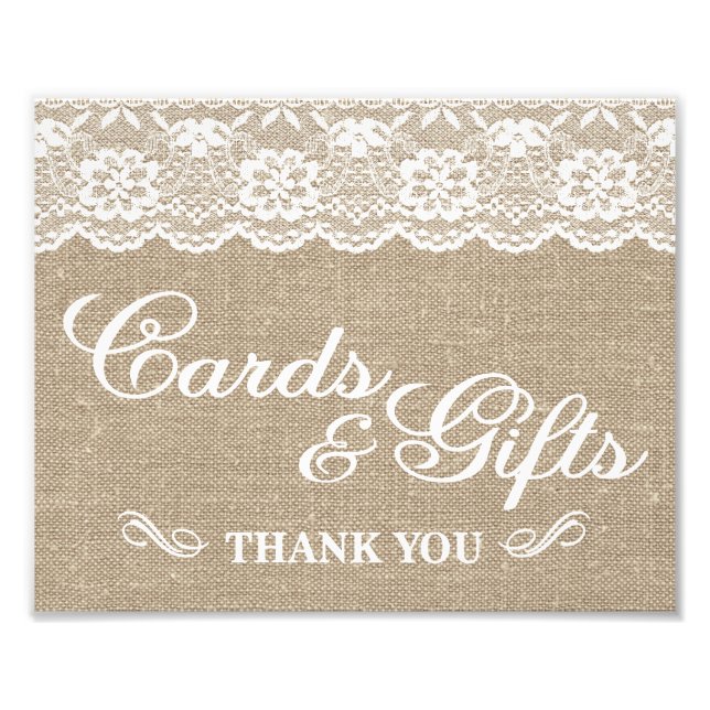 Impression Photo Signes mariages - Burlap & Lace - Cartes et Cadeau (Devant)