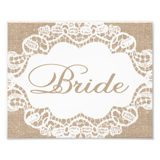 Impression Photo Signes mariages - Burlap & Lace - Mariée -
