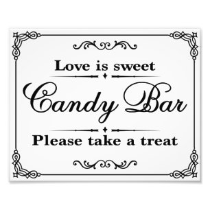 Impression Photo Signes mariages - Noir & Blanc - Barre à bonbons -