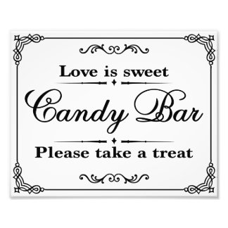 Impression Photo Signes mariages - Noir & Blanc - Barre à bonbons -