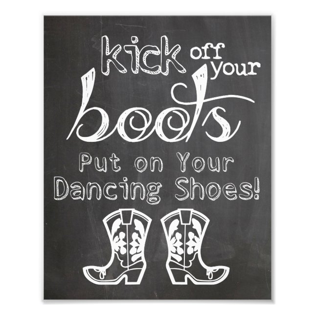 Impression Photo Signet mariage Chalkboard style chaussures amusant (Devant)