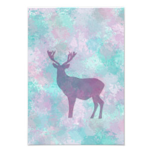 Impression Photo Silhouette de cerf Simple abstrait Winter Mignonne