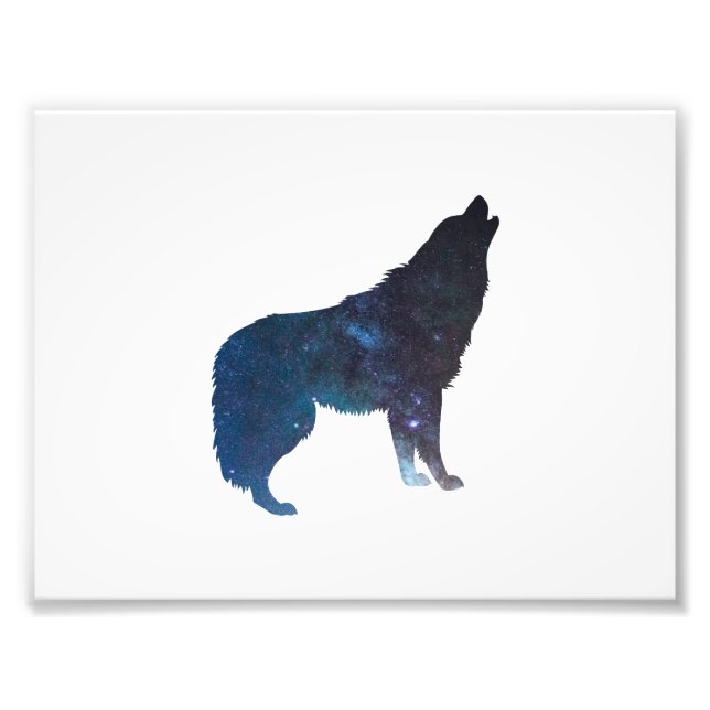 Impression Photo Silhouette de l'univers Wolf - Choisir la couleur  (Devant)
