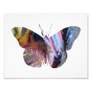 Impression Photo Silhouette de papillon abstrait coloré