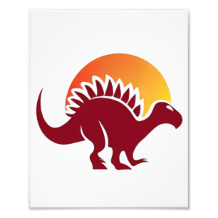 Impression Photo Silhouette du coucher de soleil de Stegosaurus rou