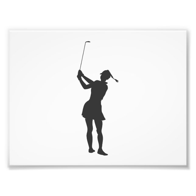 Impression Photo Silhouette d'une femme jouant au golf (Devant)