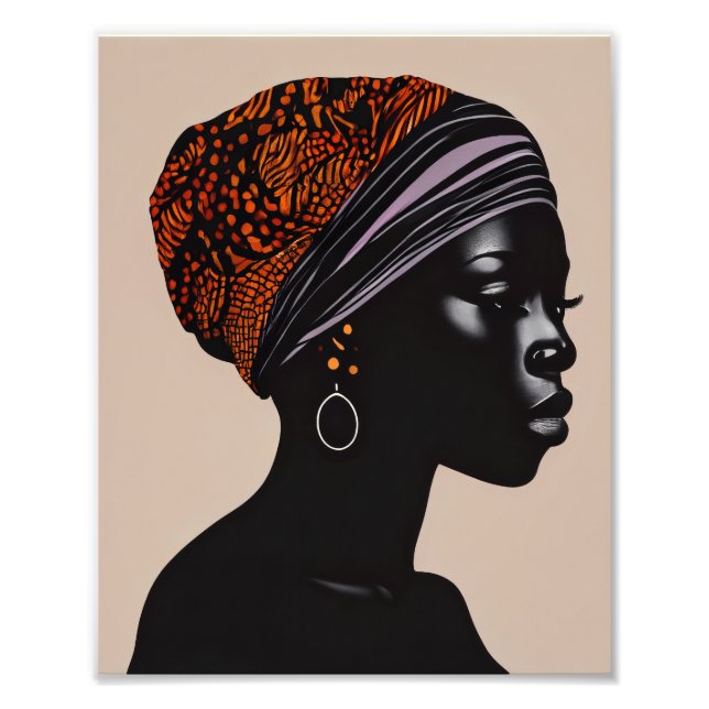 Impression Photo Silhouette noire Africaine Américaine (Devant)