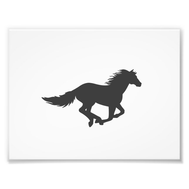Impression Photo Silhouette of black running horse (Devant)