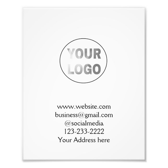 Impression Photo simple et minimal ajouter votre logo/design ici te (Devant)