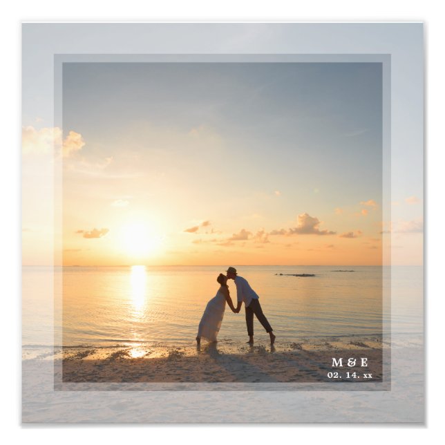 Impression Photo Simple Moderne Minimaliste Anniversaire Mariage (Devant)