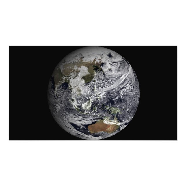 Impression Photo Simulation nuageuse de la Terre entière (Devant)