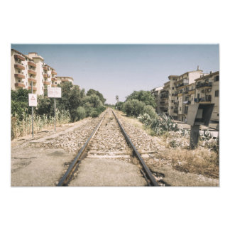 Impression Photo Single Railway Track in Southern Italy