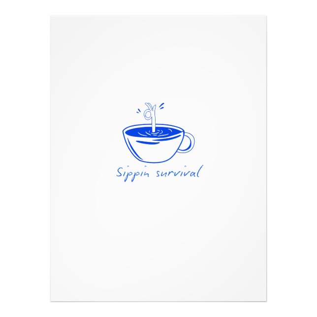 Impression Photo Sippin Survival" Minimalist Coffee Graphic Tee  (Devant)