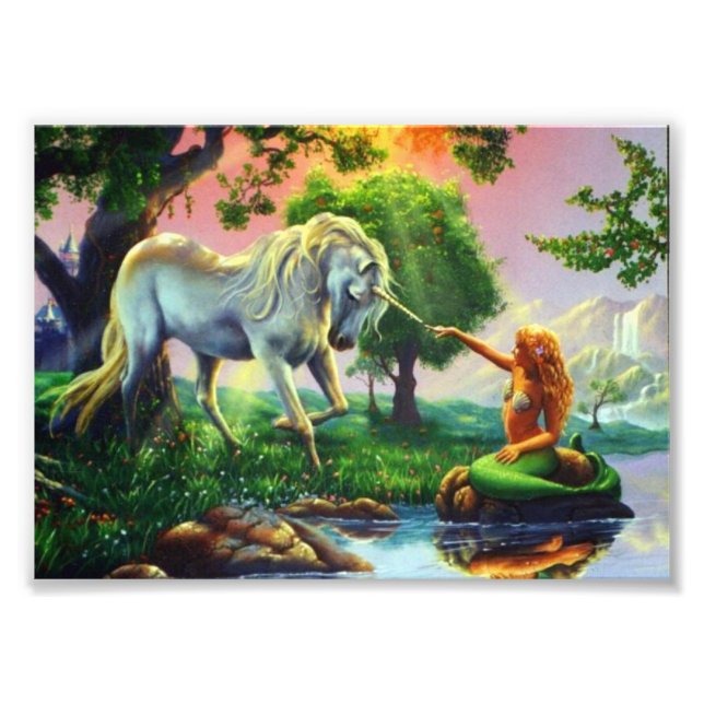 Impression Photo sirène et licorne (Devant)