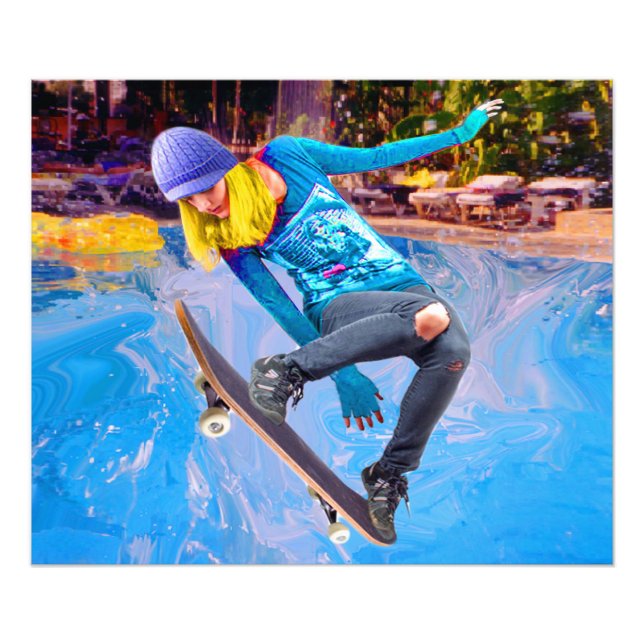 Impression Photo Skateboarding on Water (Devant)