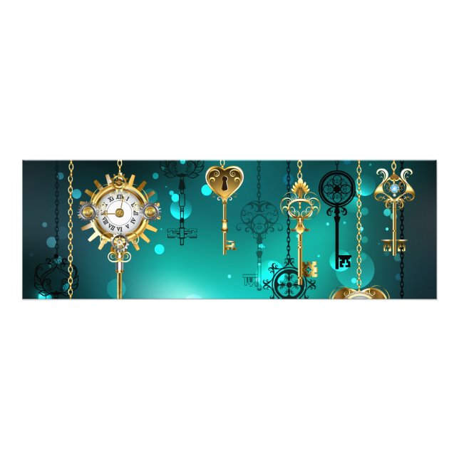 Impression Photo Skeleton Keys on Green Background (Devant)