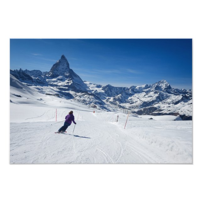 Impression Photo Ski avec Mont Matterhorn à Zermatt, Suisse (Devant)