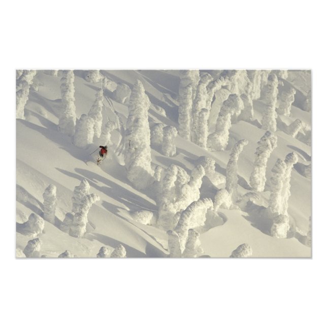 Impression Photo Skier alpin dans d'épais fantômes de neige à Big (Devant)