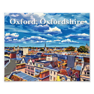 Impression Photo Skyline de la peinture acrylique historique Oxford