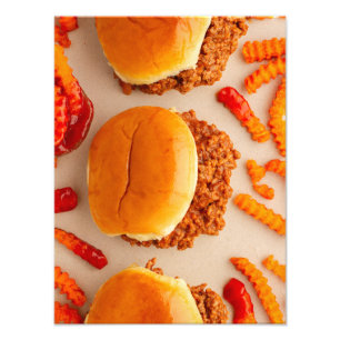 Impression Photo Sloppy Joe délicieux et frites