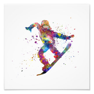 Impression Photo Snowboard in watercolor