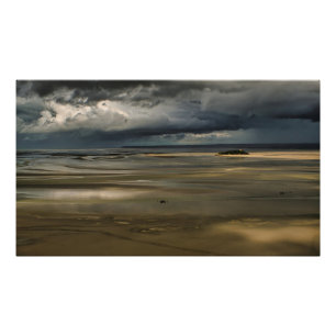 Impression Photo Soleil nuageux Beach color France Mont-Saint-Miche