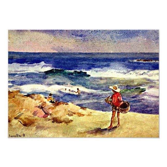 Impression Photo Sorolla - Garçon sur le Sable, beaux-arts (Devant)