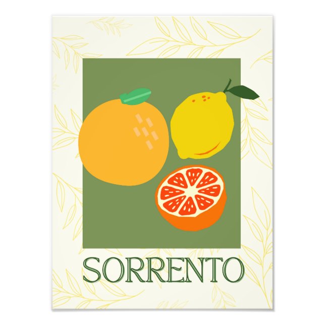 Impression Photo Sorrente Italie Citrus Cuisine Imprimer | Retro (Devant)