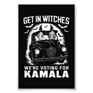 Impression Photo Sortez nous votons pour Kamala Halloween