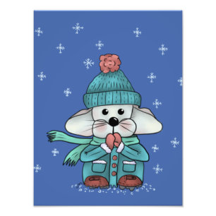 Impression Photo Souris dans la neige
