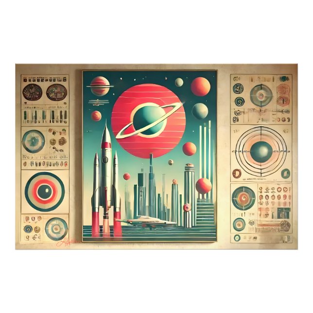 Impression Photo Space Age Interplanetary Coordinates Alien Relic (Devant)