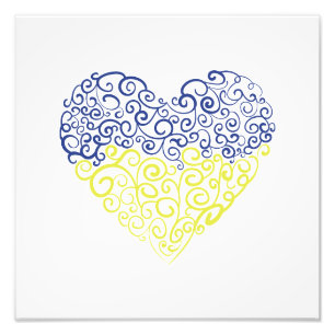 Impression Photo Spiral tourbillons mehandi coeur drapeau ukrainien