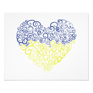 Impression Photo Spiral tourbillons mehandi coeur drapeau ukrainien