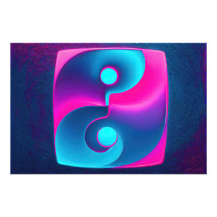Impression Photo Spiritualité radiante : Yin Yang Vibrant rose et b