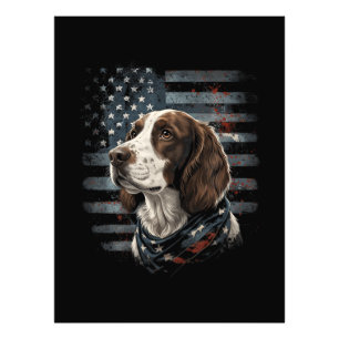 Impression Photo Springer Spaniel Chien Drapeau Américain