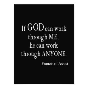 Impression Photo St Francis vintage de citation religieuse de Dieu