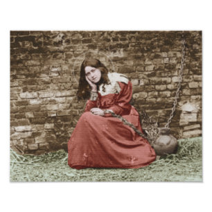 IMPRESSION PHOTO ST THEREAS AS JOAN OF ARC.COLORIZED