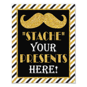 Impression Photo Stachez vos présents ici ・ 8 x10 Moustache Imprime